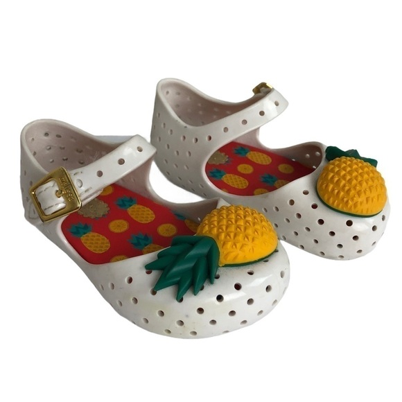 Mini Melissa Furadinha Pineapple Mary Jane Shoes - Picture 1 of 9